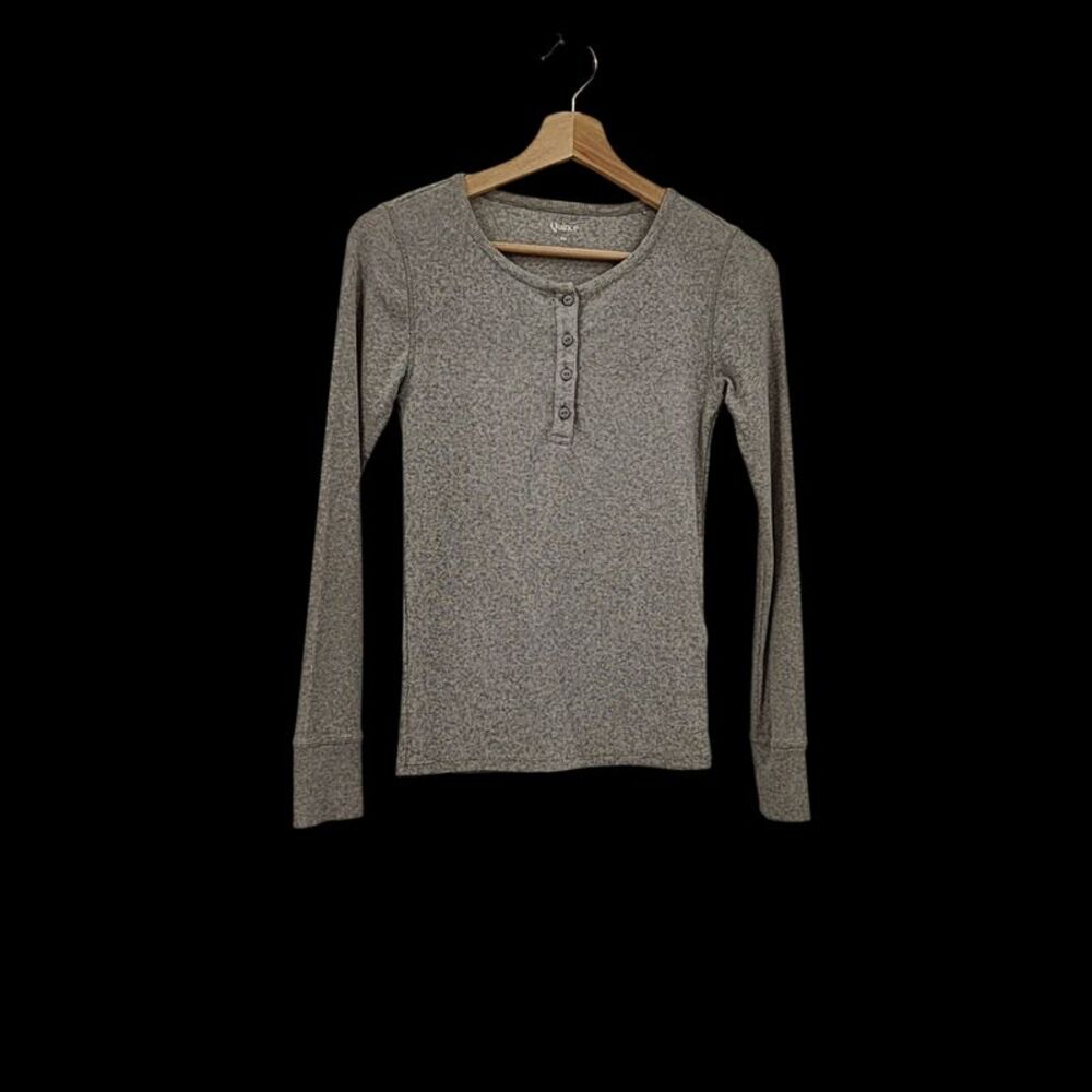Quince Men Organic Cotton Micro-Rib Long Sleeve Sleeved Top Gray XS